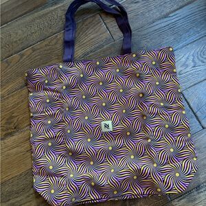 Nespresso Purple and Yellow Patterned Tote Bag